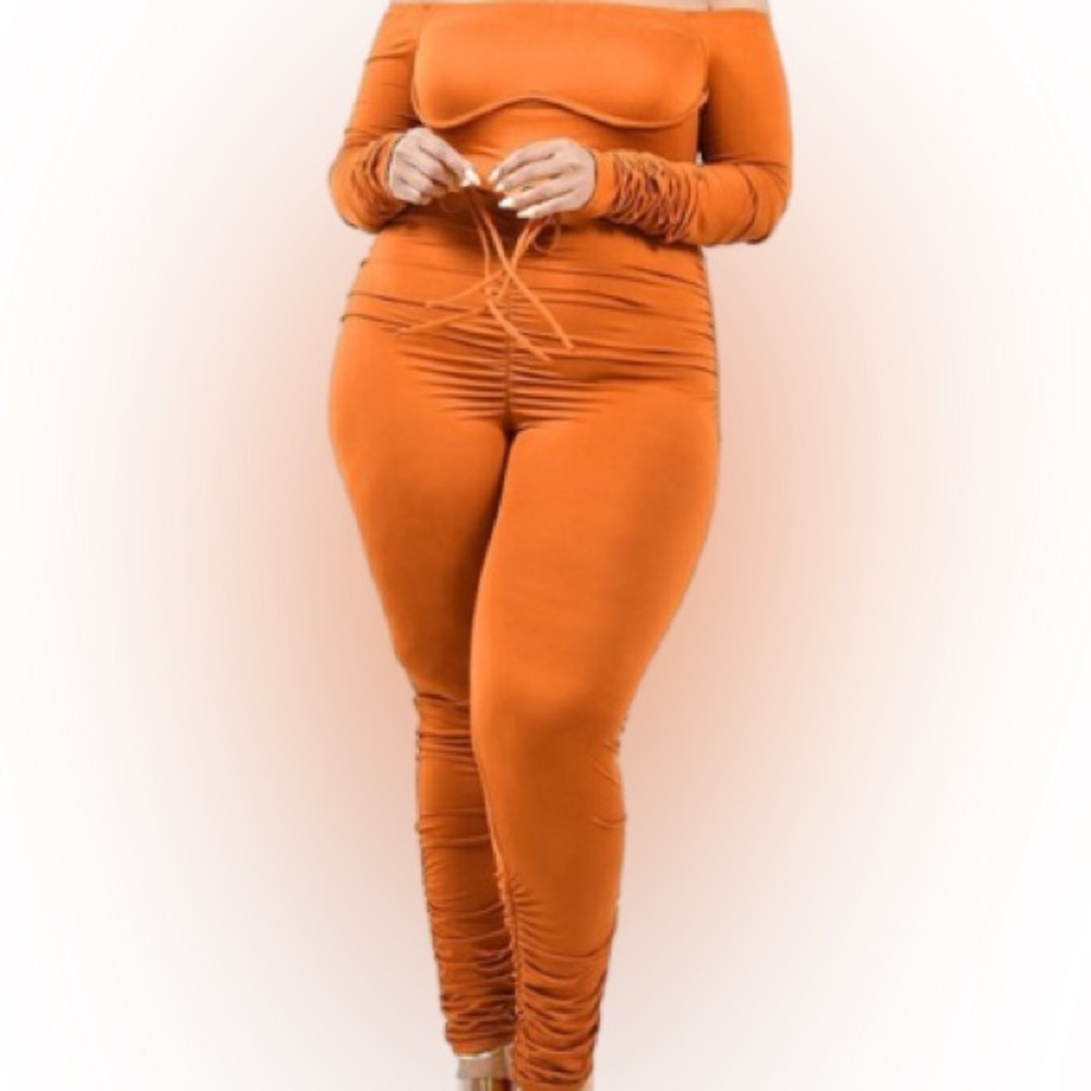 Plus size off the shoulder jumpsuit
